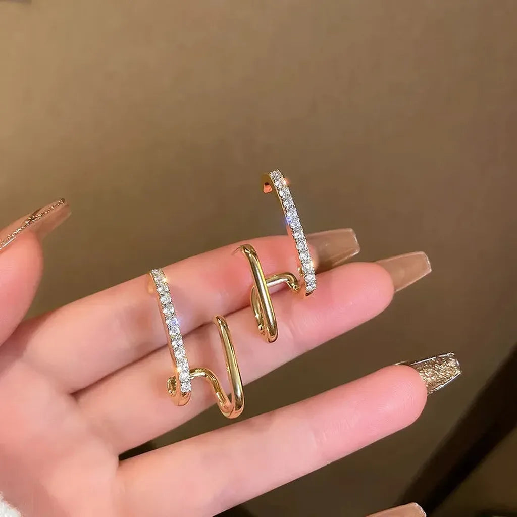 Designer Irregular U-Shaped Earrings