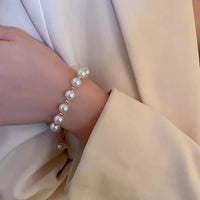 Elegant Baroque Imitation Pearl Charm Bracelet-ReesJewels-ReesJewels