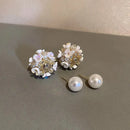 Elegant Double-Sided Imitation Pearl Shell Earrings-ReesJewels-ReesJewels