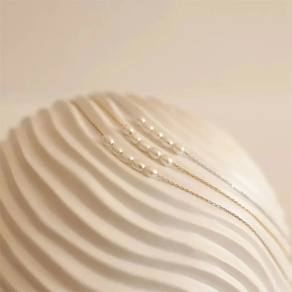 Elegant Five Imitation Pearl Choker Necklace-ReesJewels-ReesJewels