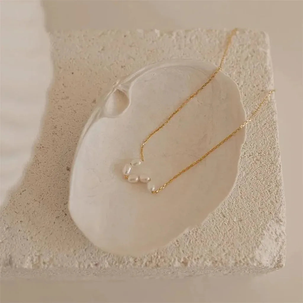 Elegant Five Imitation Pearl Choker Necklace-ReesJewels-ReesJewels