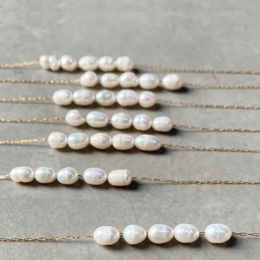 Elegant Five Imitation Pearl Choker Necklace-ReesJewels-ReesJewels