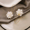 Elegant Floral Petal Drop White Earrings-Rees Jewels-ReesJewels