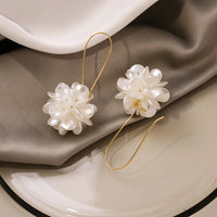 Elegant Floral Petal Drop White Earrings-Rees Jewels-ReesJewels