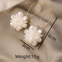 Elegant Floral Petal Drop White Earrings-Rees Jewels-ReesJewels