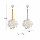 Elegant Floral Petal Drop White Earrings-Rees Jewels-ReesJewels