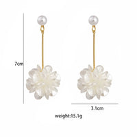 Elegant Floral Petal Drop White Earrings-Rees Jewels-ReesJewels