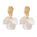 Elegant Floral Petal Drop White Earrings-Rees Jewels-ReesJewels
