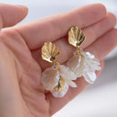 Elegant Floral Petal Drop White Earrings-Rees Jewels-ReesJewels