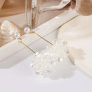 Elegant Floral Petal Drop White Earrings-Rees Jewels-ReesJewels