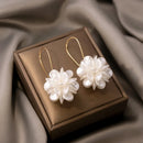 Elegant Floral Petal Drop White Earrings-Rees Jewels-C-ReesJewels