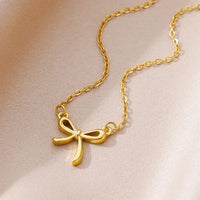 Elegant Golden Bowknot Lucky Necklace-ReesJewels-ReesJewels