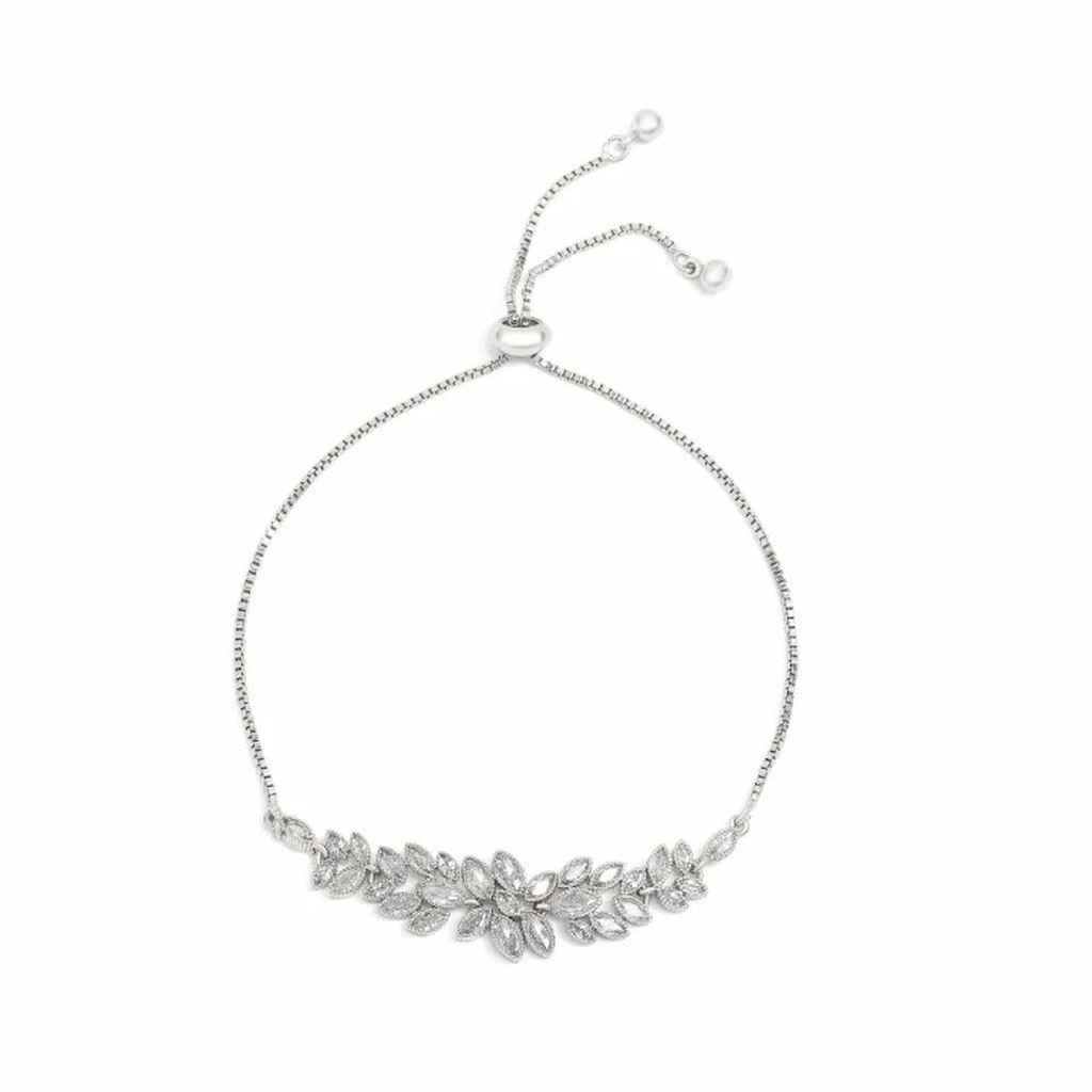 Elegant Leaf Marquise Zirconia Adjustable Bracelet-ReesJewels-ReesJewels