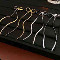 Elegant Long Tassel Bowknot Drop Earrings-ReesJewels-ReesJewels
