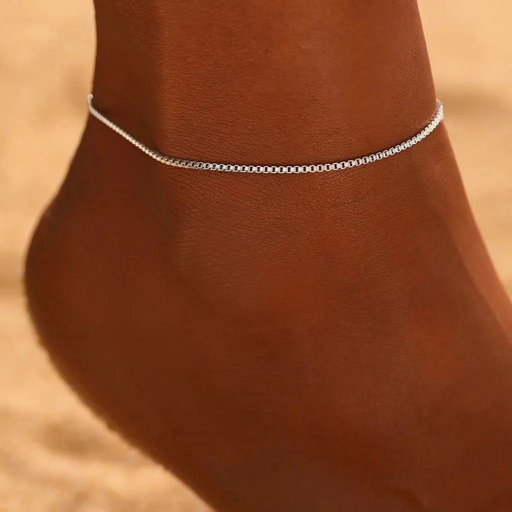 Elegant Minimalist Chain Anklet-ReesJewels-ReesJewels