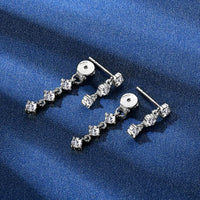 Elegant Moissanite Diamond Charm Drop Earrings-Rees Jewels-ReesJewels