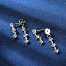 Elegant Moissanite Diamond Charm Drop Earrings-Rees Jewels-ReesJewels