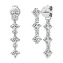 Elegant Moissanite Diamond Charm Drop Earrings-Rees Jewels-White Gold-ReesJewels