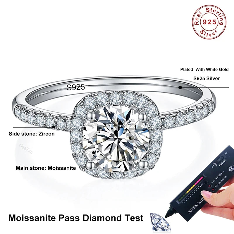Elegant Moissanite Diamond Cushion Cut Ring-Rees Jewels-ReesJewels