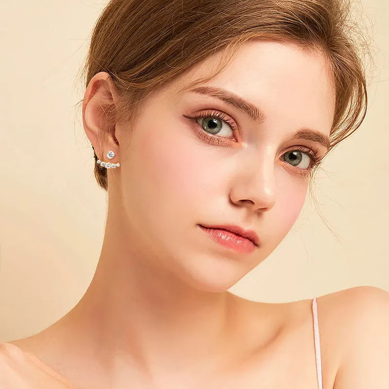 Elegant Moissanite Diamond Stud Earrings-Rees Jewels-ReesJewels