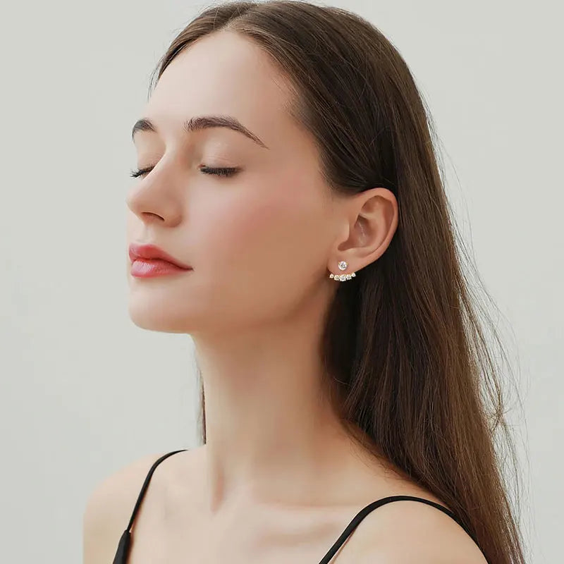 Elegant Moissanite Diamond Stud Earrings-Rees Jewels-ReesJewels