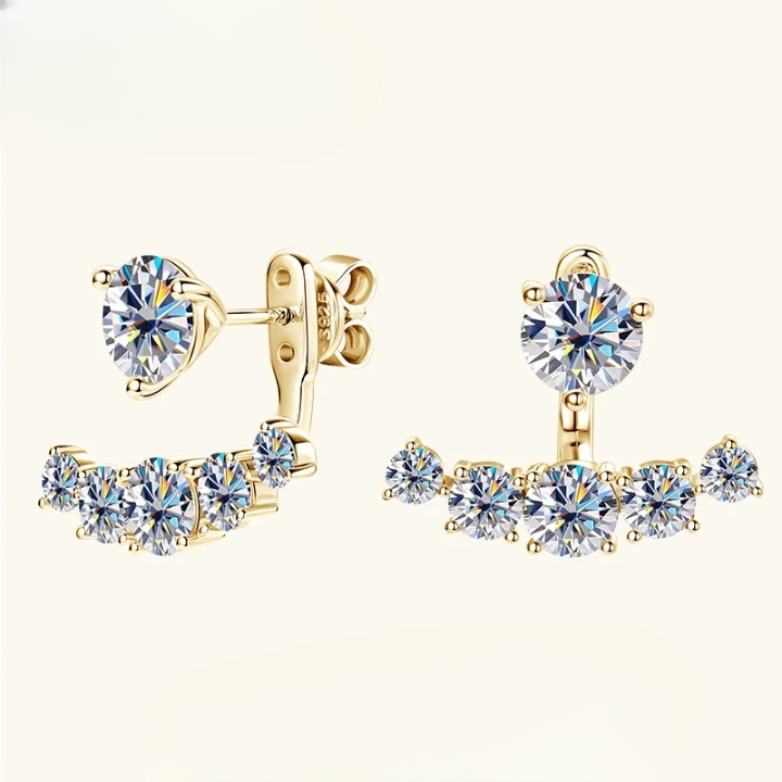 Elegant Moissanite Diamond Stud Earrings