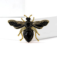Elegant Partywear Rhinestone Fly Brooche-Rees Jewels-Black-ReesJewels