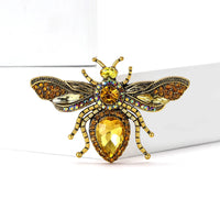Elegant Partywear Rhinestone Fly Brooche-Rees Jewels-Golden-ReesJewels