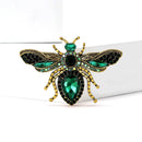 Elegant Partywear Rhinestone Fly Brooche-Rees Jewels-Green-ReesJewels