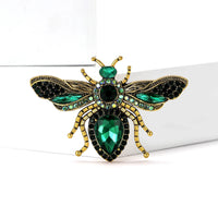 Elegant Partywear Rhinestone Fly Brooche-Rees Jewels-Green-ReesJewels