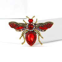 Elegant Partywear Rhinestone Fly Brooche-Rees Jewels-Red-ReesJewels