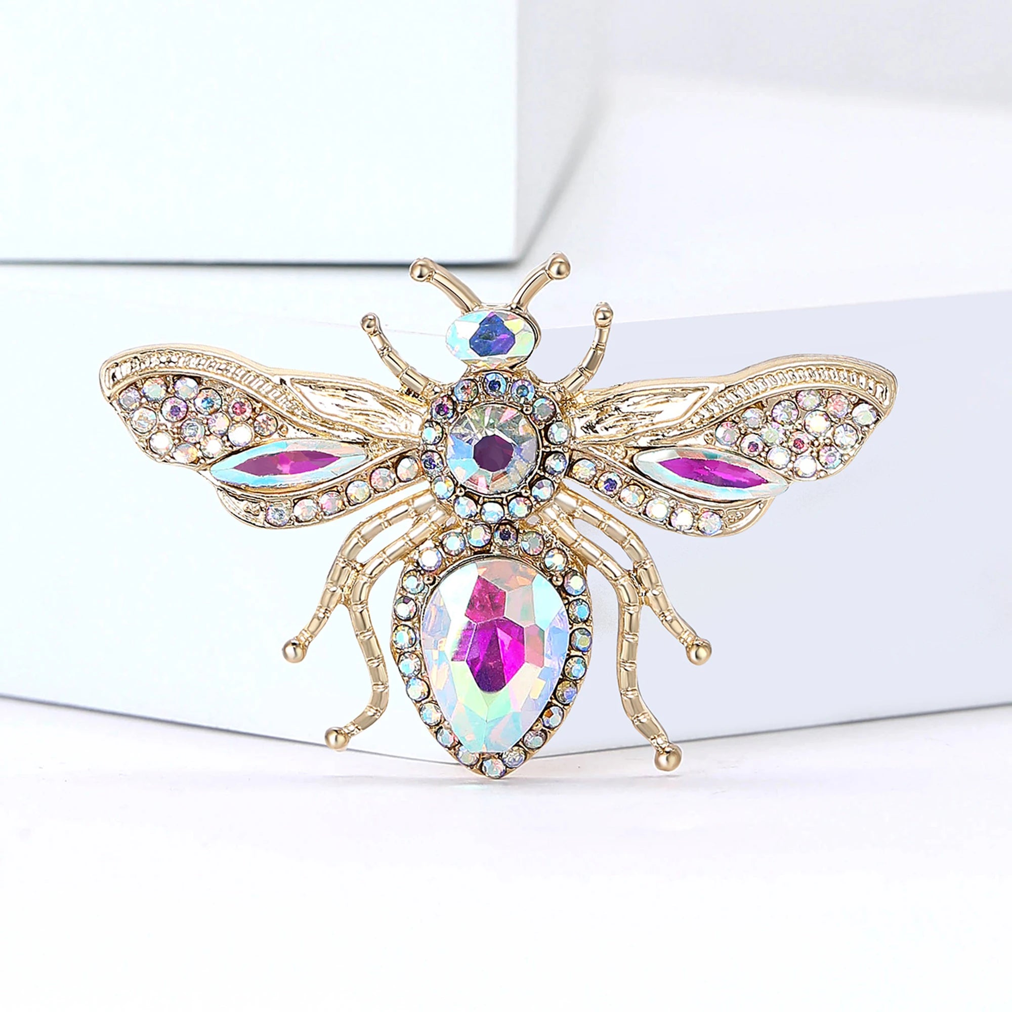 Elegant Partywear Rhinestone Fly Brooche-Rees Jewels-Silver-ReesJewels