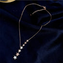 Elegant Stars Zirconia Charm Choker Necklace-ReesJewels-ReesJewels