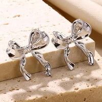 Elegant Vintage Bowknot Stud Earrings-ReesJewels-Silver-ReesJewels