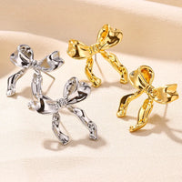 Elegant Vintage Bowknot Stud Earrings-ReesJewels-ReesJewels