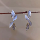 Enchanting Sparkling Crystal Leaf Studs-ReesJewels-ReesJewels