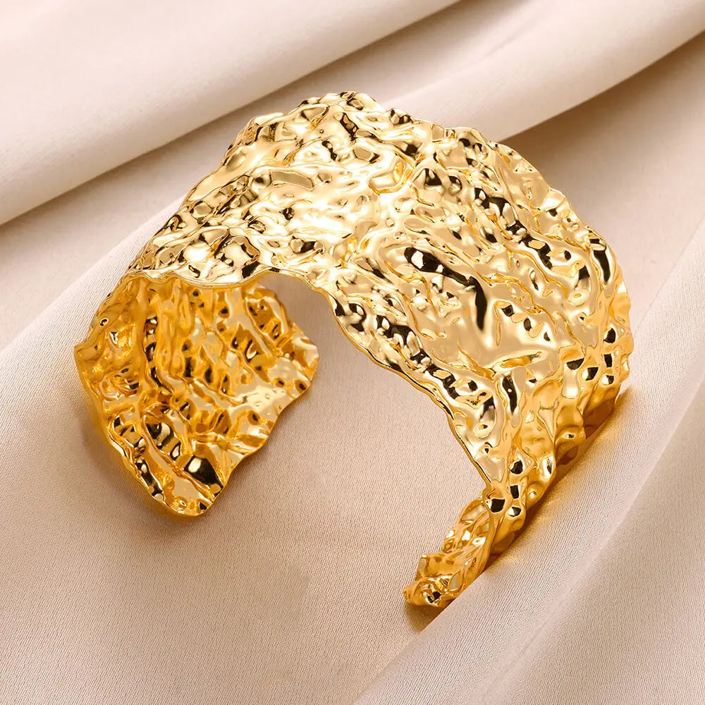 Exquisite Irregular Thick Open Cuff Bracelet