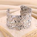 Exquisite Irregular Thick Open Cuff Bracelet-Rees Jewels-Silver 1-58-60mm-ReesJewels