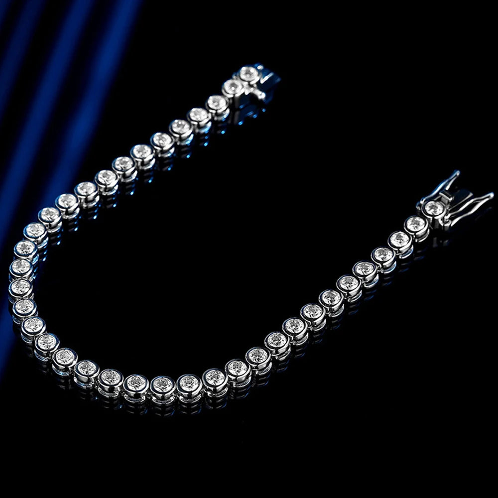 Exquisite Round Moissanite Diamond Tennis Bracelet