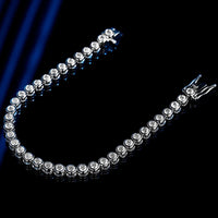 Exquisite Round Moissanite Diamond Tennis Bracelet-Rees Jewels-ReesJewels