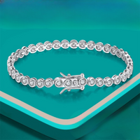 Exquisite Round Moissanite Diamond Tennis Bracelet-Rees Jewels-ReesJewels