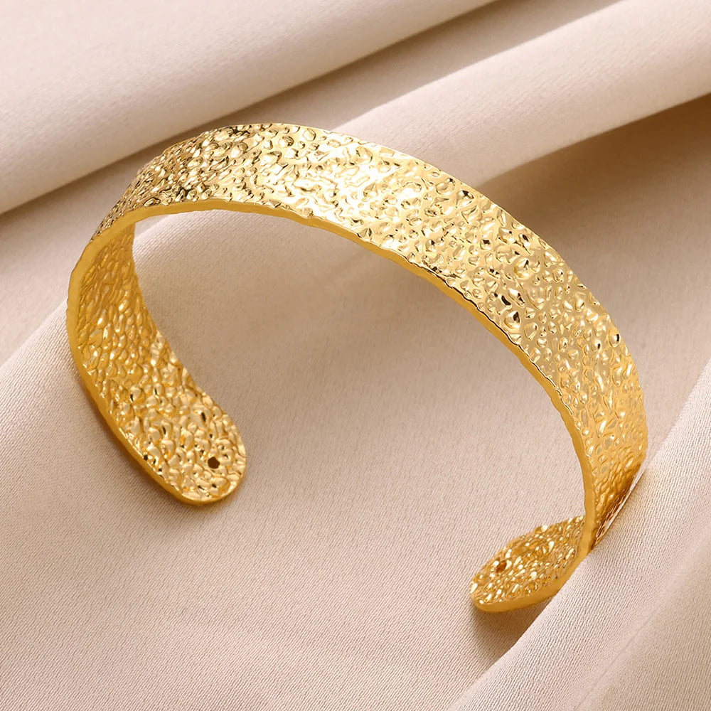 Exquisite Vintage Irregular Open Cuff Bracelet-Rees Jewels-Gold 2-58-60mm-ReesJewels