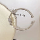 Fashionable Adjustable Cubic Zirconia Cuff Bracelet-ReesJewels-Silver-ReesJewels