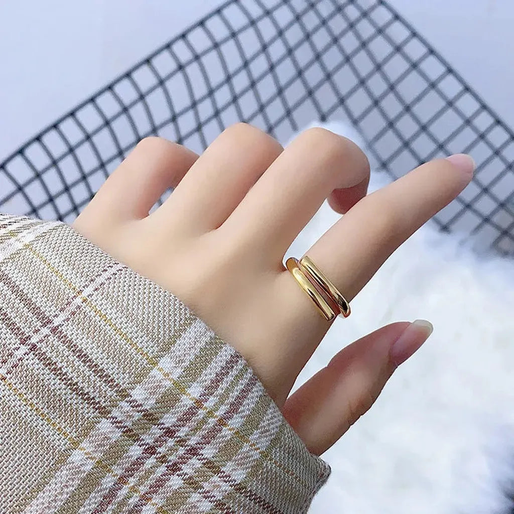 Fashionable Simple Overlapping Geometric Ring-ReesJewels-ReesJewels