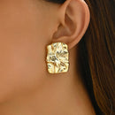 Geometric Irregular Metallic Earrings-Rees Jewels-Gold 10-ReesJewels