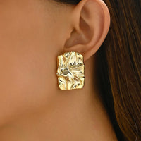 Geometric Irregular Metallic Earrings-Rees Jewels-Gold 10-ReesJewels