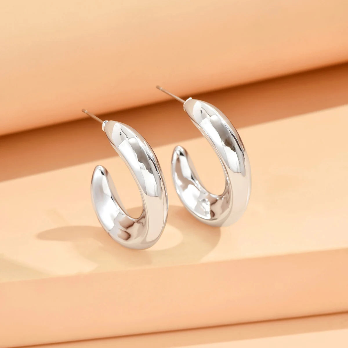 Geometric Irregular Metallic Earrings-Rees Jewels-Silver 1-ReesJewels