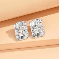 Geometric Irregular Metallic Earrings-Rees Jewels-Silver 11-ReesJewels