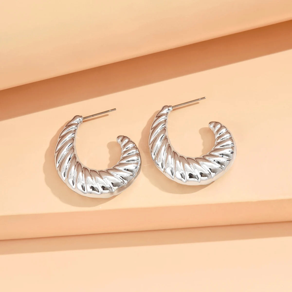 Geometric Irregular Metallic Earrings-Rees Jewels-Silver 3-ReesJewels