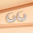 Geometric Irregular Metallic Earrings-Rees Jewels-Silver 3-ReesJewels